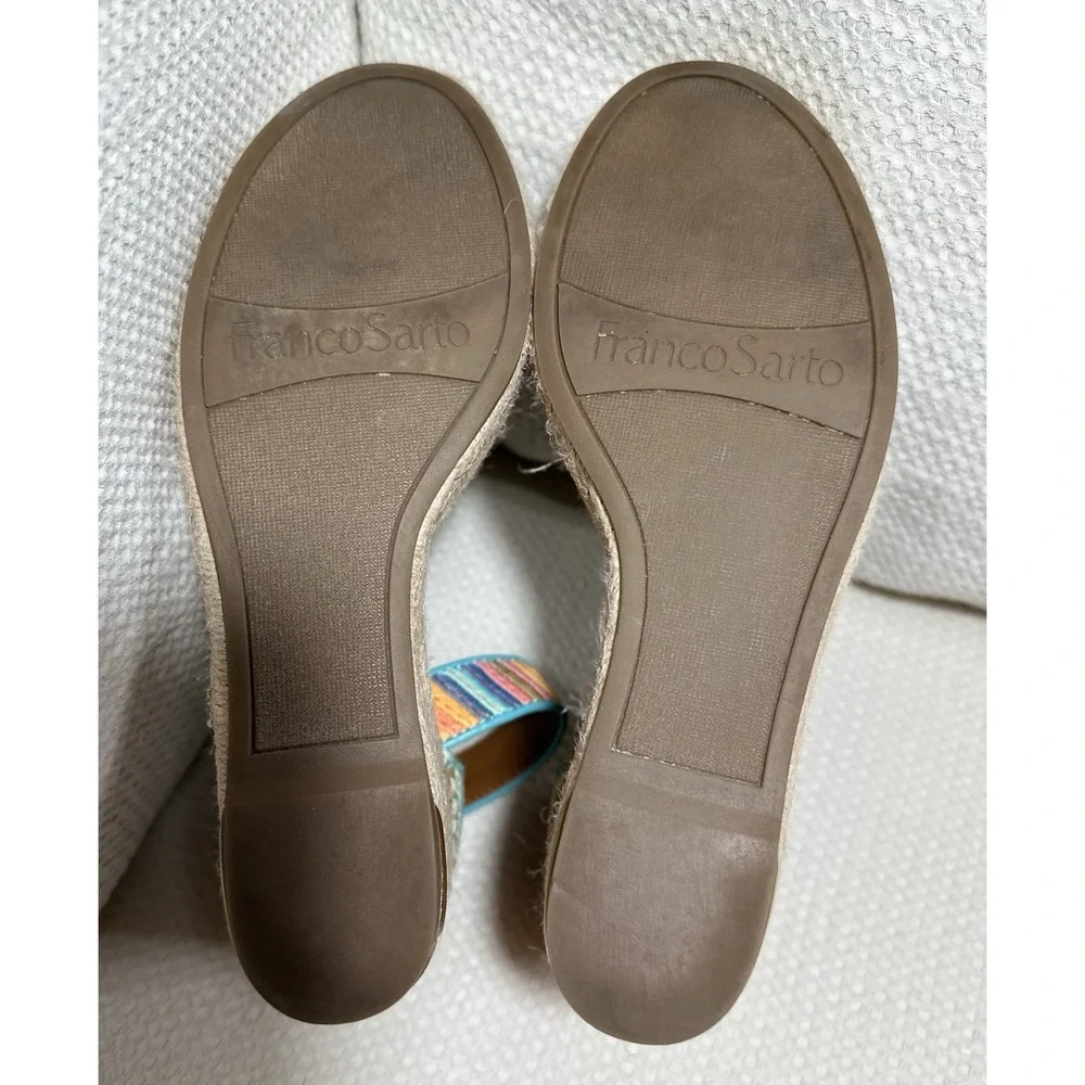 Franco Sarto Espadrille Wedges Clemens Stripe Multi Size: 6.5